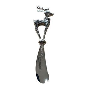 Mud Pie Reindeer Knife Butter Appetizer Spreader Metal Silver Christmas New
